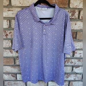 Foray Golf Trophy Collection Men's Chevron Championship Purple Polo Shirt Sz L